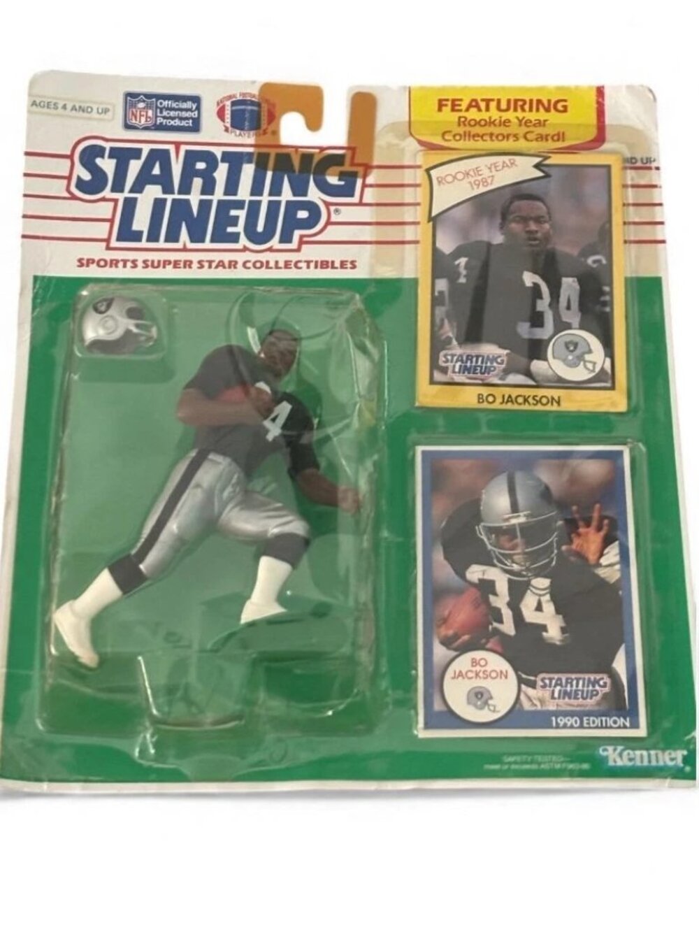 1990 BO JACKSON Oakland Las Vegas Raiders Starting Lineup + "Rookie Year 1987"